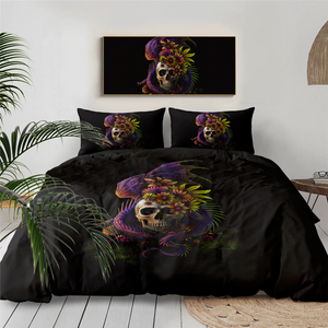 Flowery Skull by SunimaArt Bedding Set - Beddingify