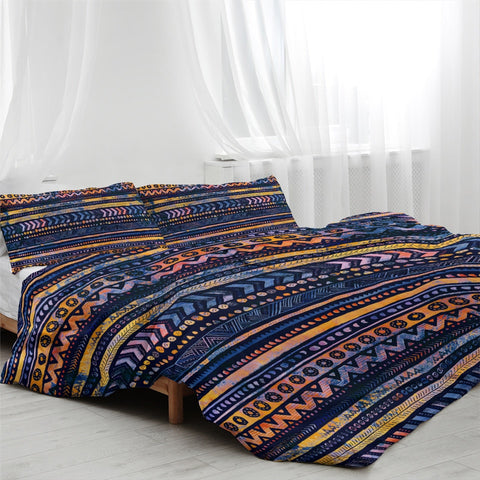Image of Aztec Bedding Set - Oriental Geometric Retro Home Bedspreads 3-Piece 04