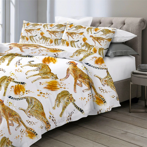 Image of Cartoon Cheetah Bedding Set - Beddingify