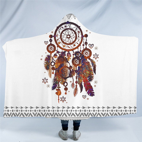 Image of Dream Catcher Aztec Line Hooded Blanket