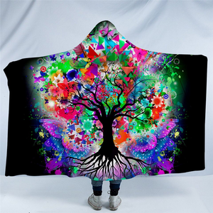 Glowing Tree Of Life SWLM1198 Hooded Blanket