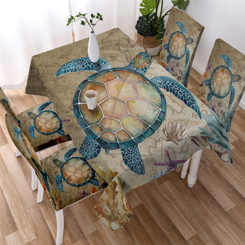 Image of Sea Turtle Waterproof Tablecloth  01