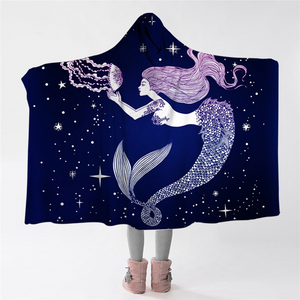 Mermaid Galaxy Hooded Blanket