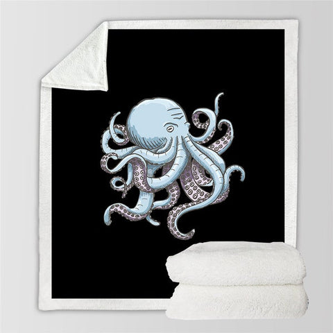 Image of Cool Octopus Ocean Animal Cozy Soft Sherpa Blanket