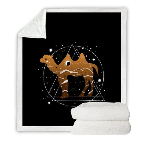 Image of Starry Sky Camel Art Soft Sherpa Blanket