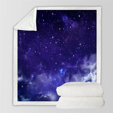 Image of Scenery Starry Sky Cozy Soft Sherpa Blanket