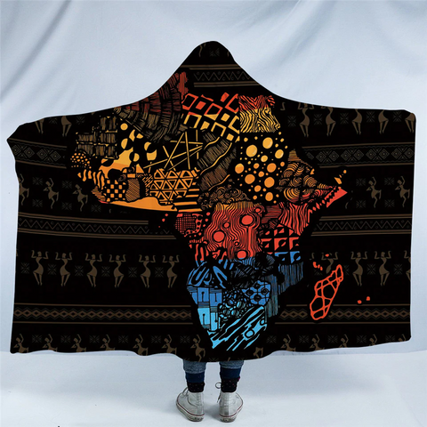 Image of African Continent Hooded Blanket