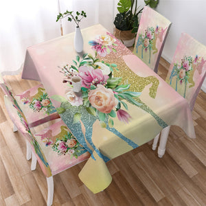 Floral Unicorn Waterproof Tablecloth  02