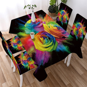 Colorful Rose Waterproof Tablecloth  06