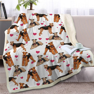 Funny Miniature Schnauzer Dogs Soft Sherpa Blanket