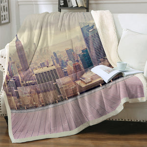 Empire State Building Photograph Cozy Soft Sherpa Blanket