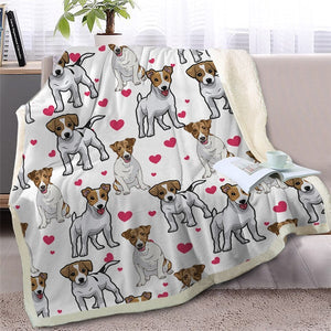 Funny Jack Russell Terrier Dogs Soft Sherpa Blanket