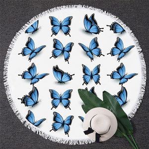 Butterfly Round Beach Towel 01
