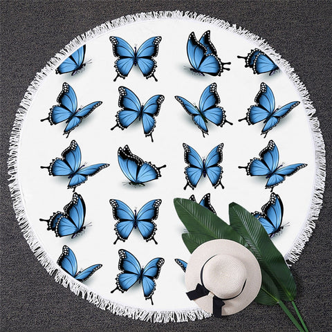 Image of Butterfly Round Beach Towel 01