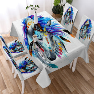 Tribal Animal - Pferd by Pixie Cold Art Waterproof Tablecloth  01