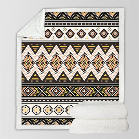 Image of Luxury Boho Geometric Pattern Soft Sherpa Blanket