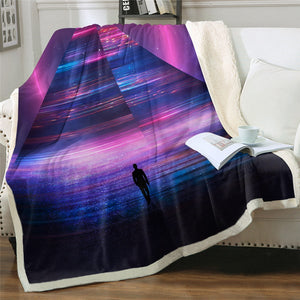 Graphic Colorful Pyramid Cozy Soft Sherpa Blanket