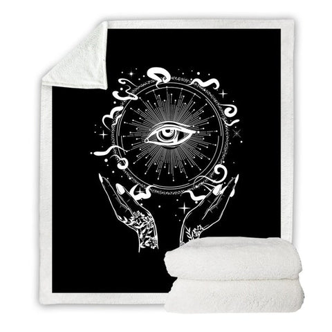 Image of Witchcraft Evil Eye Soft Sherpa Blanket Save 20%