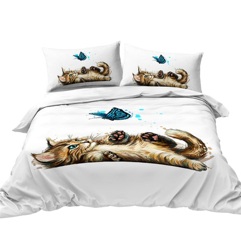 Image of Black Cat Duvet Cover Set Cartoon Animal Bedding 12