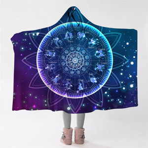 Zodiac Signs Constellation Hooded Blanket