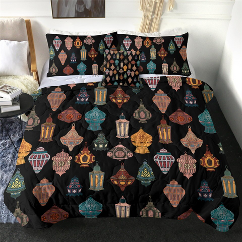 Image of 4 Pieces Lantern Collection Comforter Set - Beddingify
