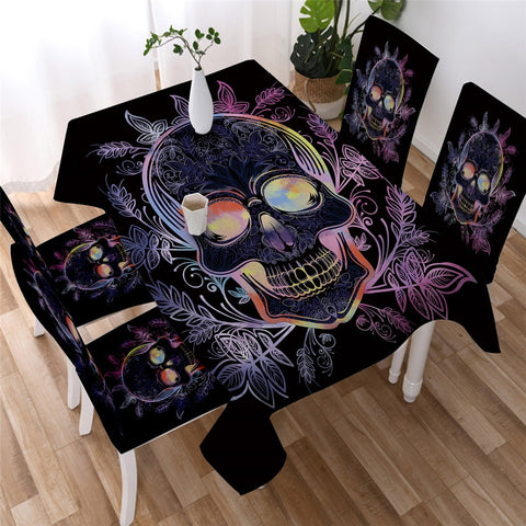 Image of Gothic Vivid Skull Waterproof Tablecloth  04