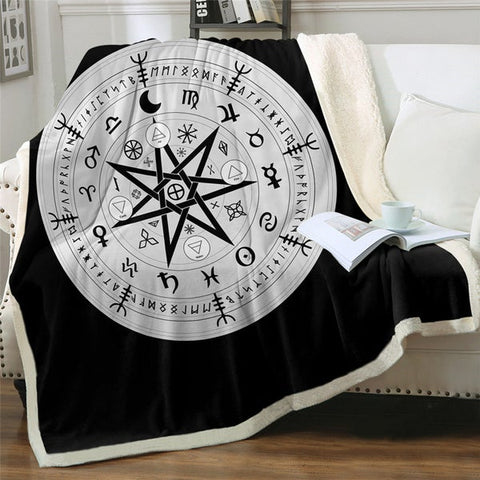 Image of Zodiac Magical Circle Soft Sherpa Blanket
