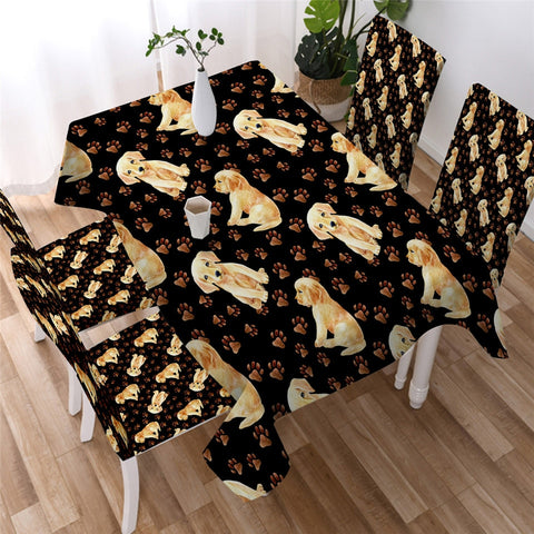 Image of Monogram Cartoon Dog Table Cloth Waterproof 07