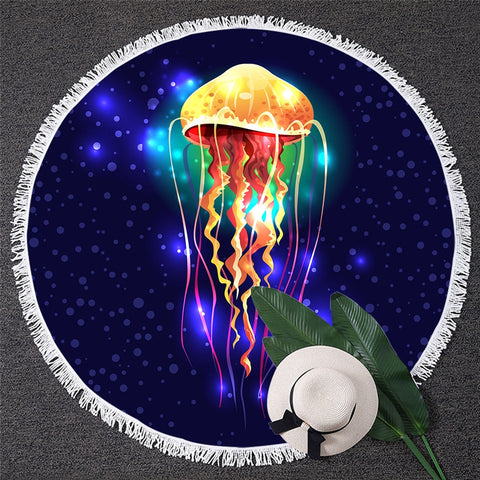 Image of Jellyfish Round Beach Towel 02