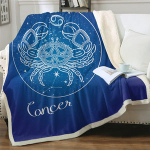 Cancer Zodiac Sign Twelve Constellations Soft Sherpa Blanket