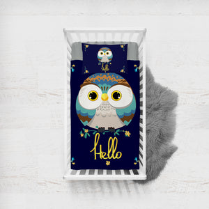 Hello Owl SWCC2341 Crib Bedding, Crib Fitted Sheet, Crib Blanket