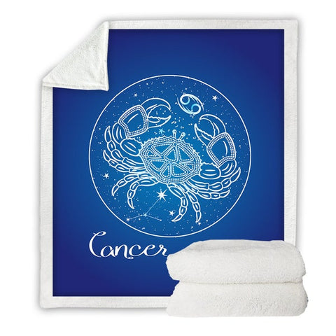 Image of Cancer Zodiac Sign Twelve Constellations Soft Sherpa Blanket