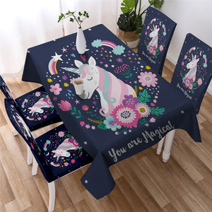 Floral Unicorn Waterproof Tablecloth  20