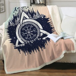 Witchcraft Magical Symbol Mountain Cozy Soft Sherpa Blanket
