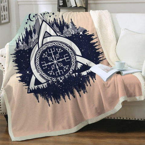 Image of Witchcraft Magical Symbol Mountain Cozy Soft Sherpa Blanket