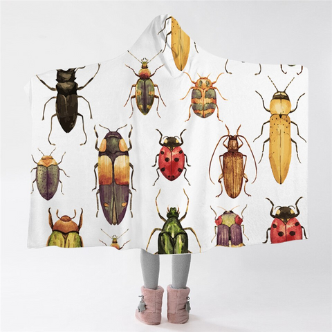 Image of Insect Collection Hooded Blanket