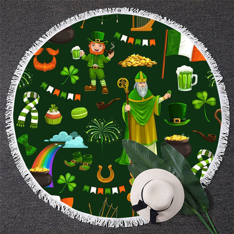 Image of Lucky Round Beach Towel 04