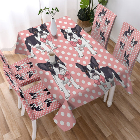 Image of Monogram Cartoon Dog Table Cloth Waterproof 01