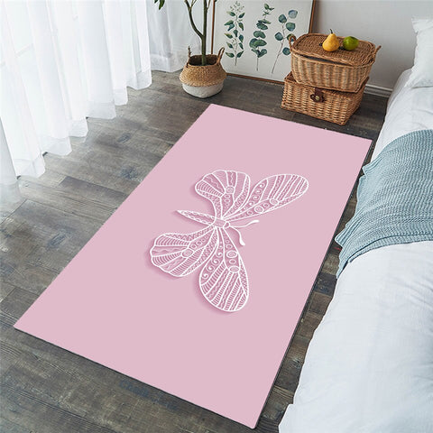 Image of Delicate Butterfly Pink Rug