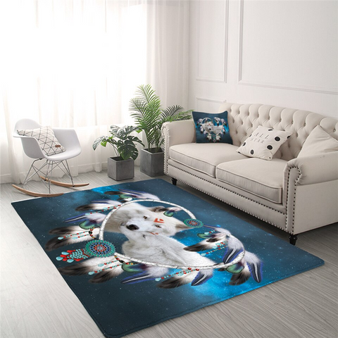 Image of 3D Wolf Couple Space Rug