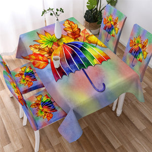 Rainbow Umbrella Waterproof Tablecloth  01