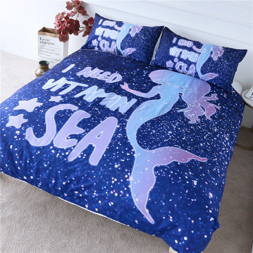 Cartoon Girls Mermaid Bedding Set - Beddingify