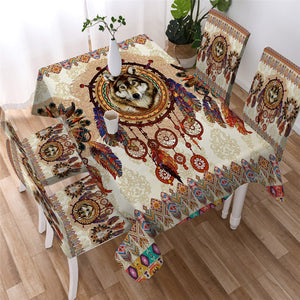 White Buffelo by Ismot Esha Dreamcatcher Tablecloth 05