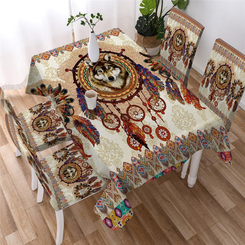 Image of White Buffelo by Ismot Esha Dreamcatcher Tablecloth 05