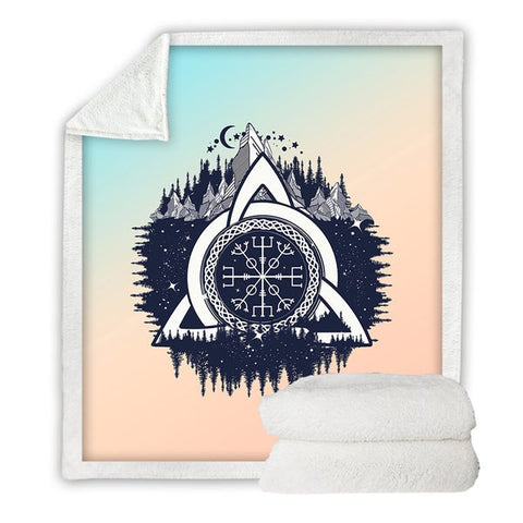 Image of Witchcraft Magical Symbol Mountain Cozy Soft Sherpa Blanket