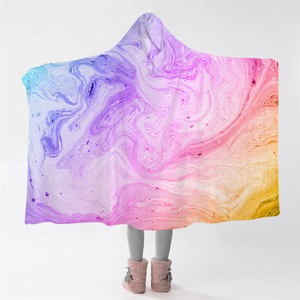 Diluted Color Spectrum Hooded Blanket