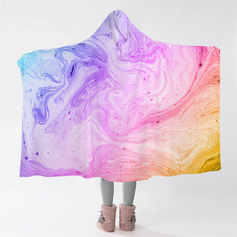 Image of Diluted Color Spectrum Hooded Blanket
