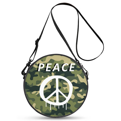 Image of Peace sign Round Satchel Bags