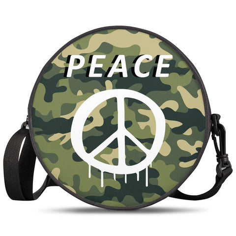 Image of Peace sign Round Satchel Bags