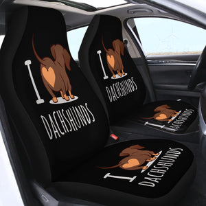 I Love Dachshunds Dog SWQT0770 Car Seat Covers